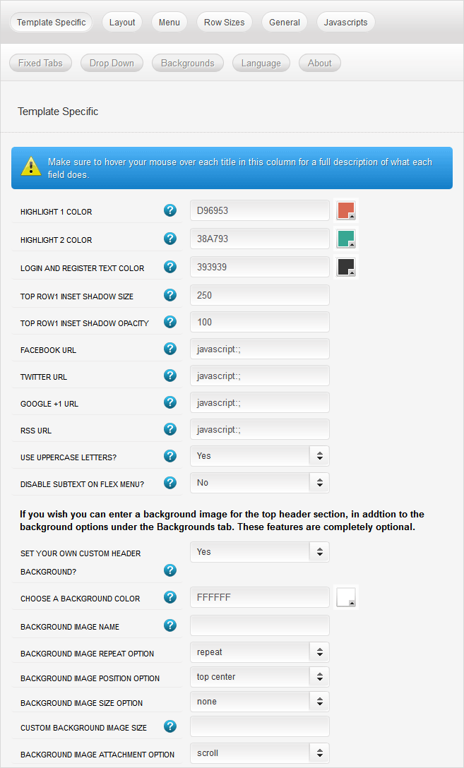 Theme Specific Features
